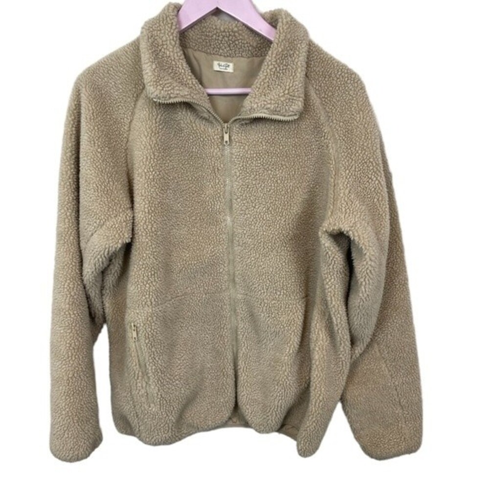 John Galt/ Brandy Melville Sherpa willow teddy bear zip up Jacket O/S